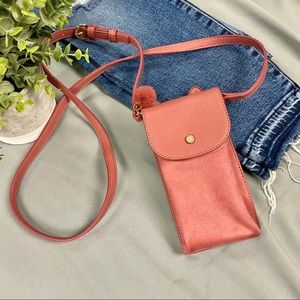 Lauren Conrad Blush Phone Carrier Crossbody Kitten Ears